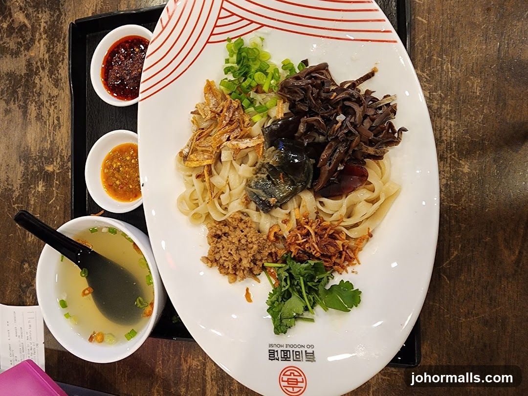 Noodle Dish with Condiments