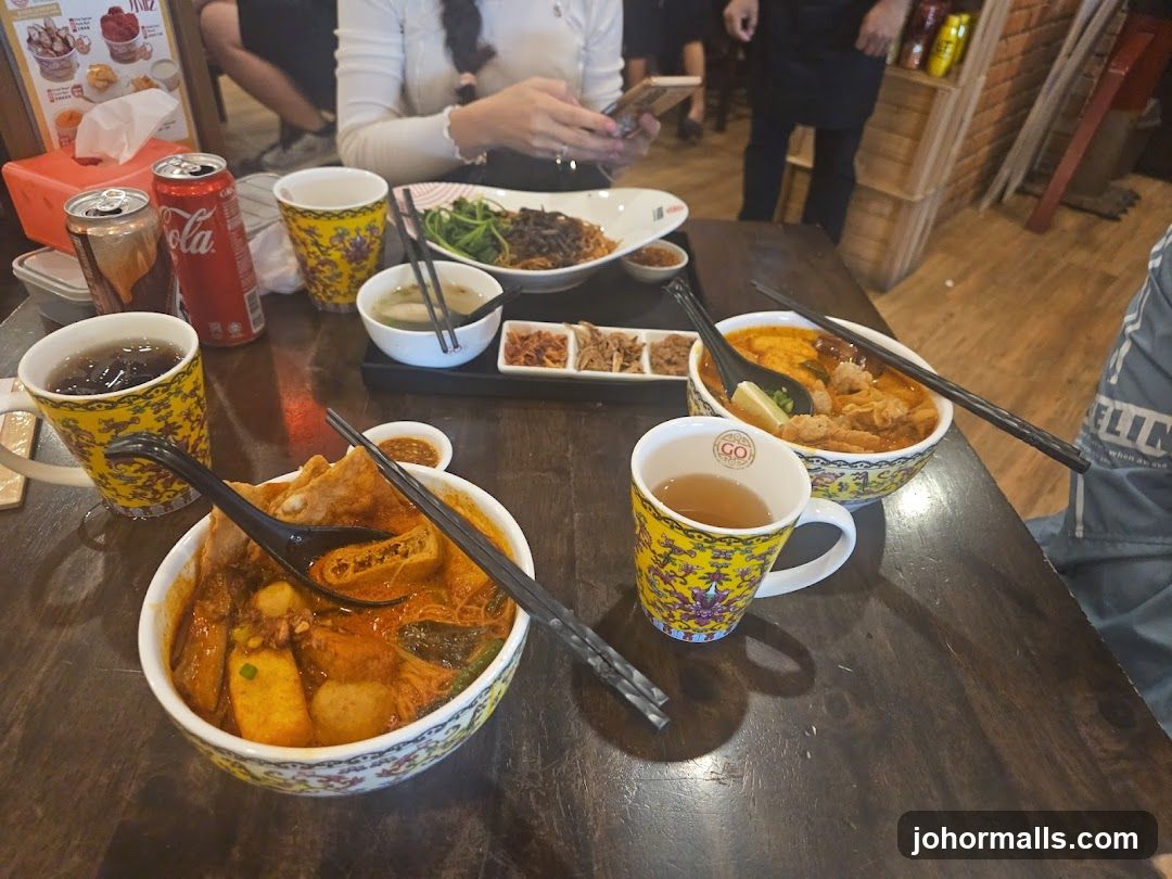 Table with food and drinks
