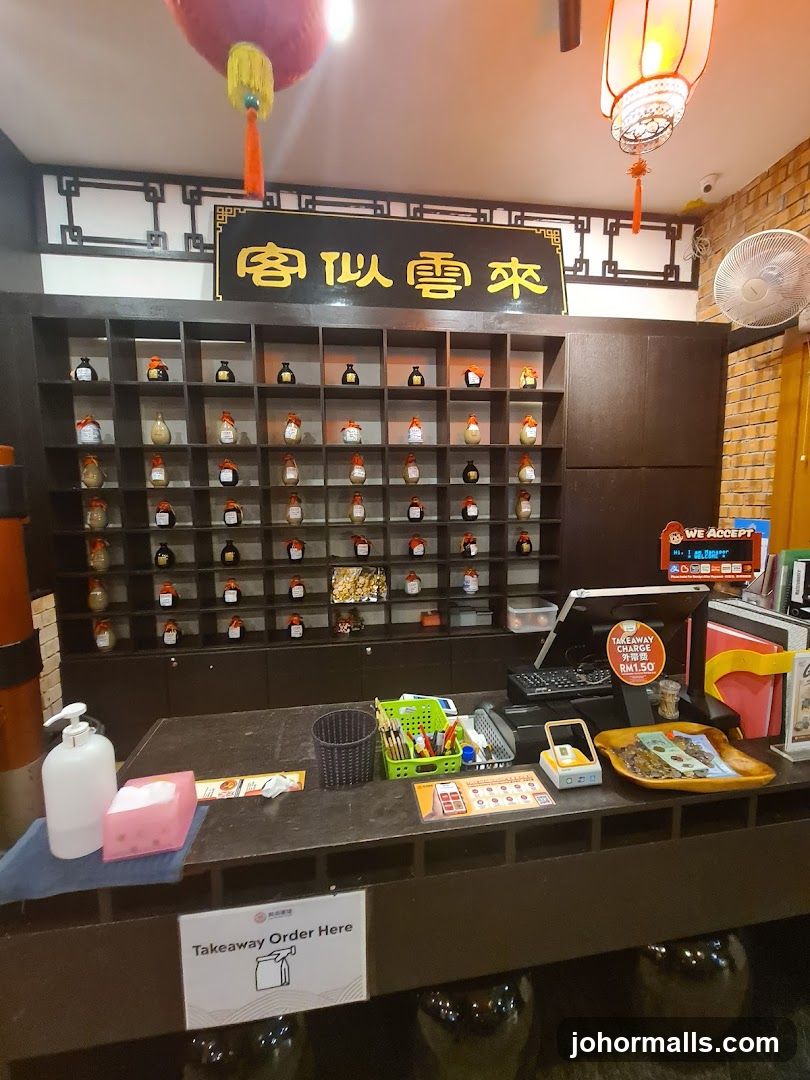 Counter with Shelves of Jars