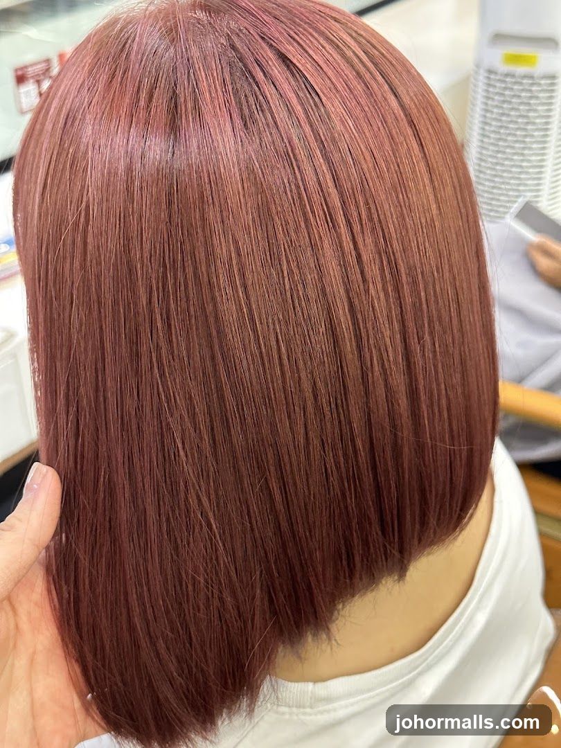 Woman with Rose Gold Bob Haircut