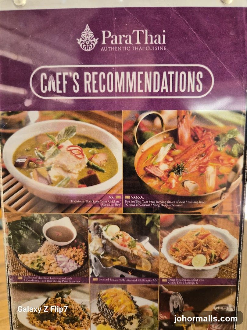 ParaThai Chef's Recommendations