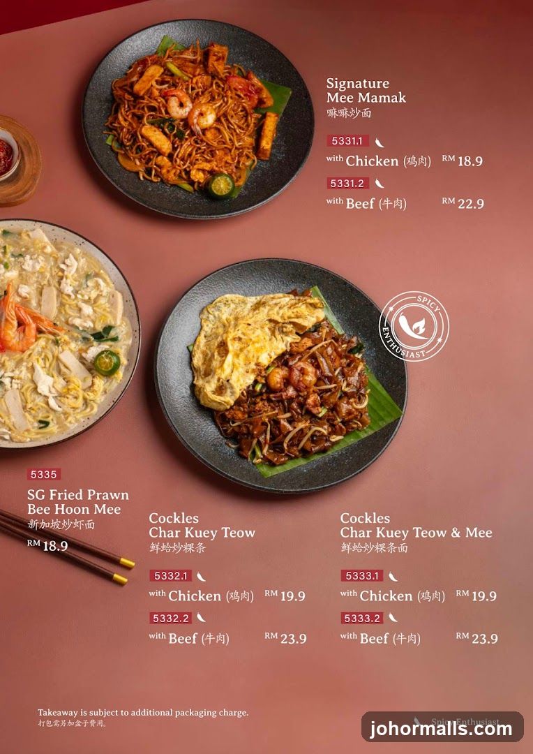 Spicy Enthusiast Menu