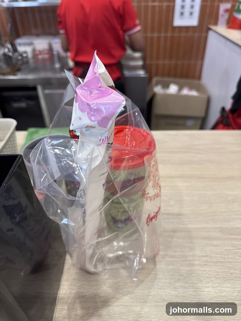 Takeaway Bag with Drink and Snack