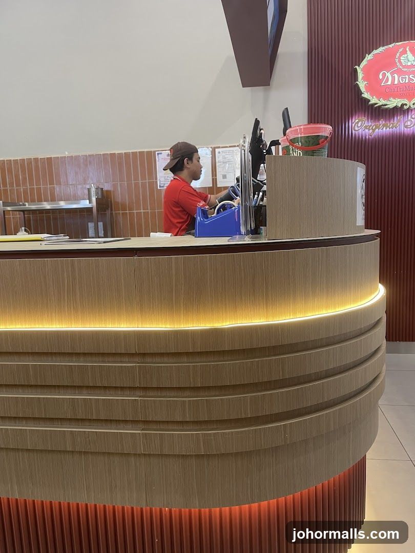 Counter with staff member