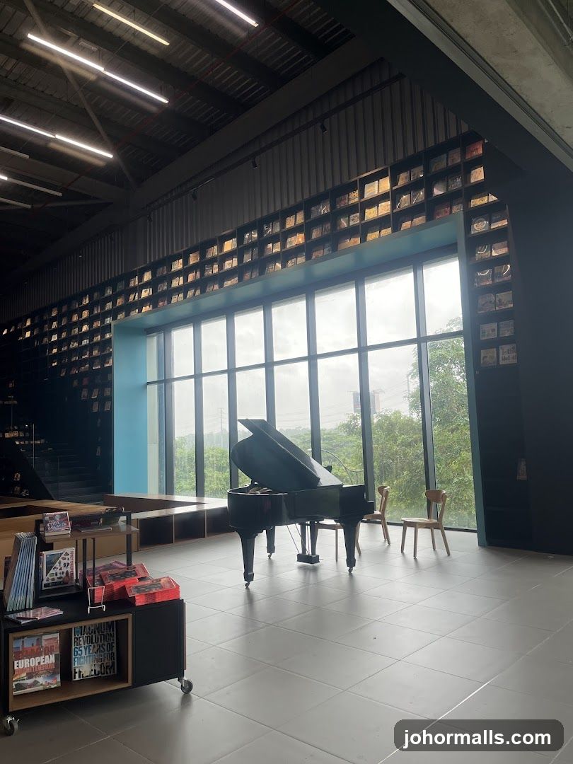 Modern Library with Grand Piano