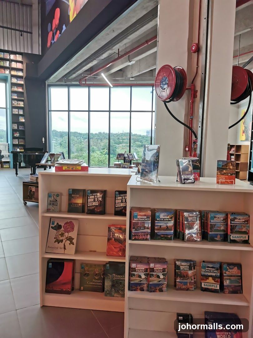Bookshelves with Travel Guides and Art Books