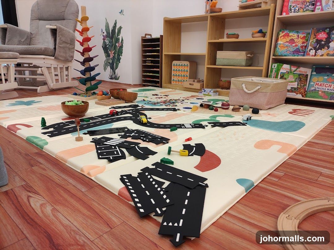 Children's Play Area with Toy Road Set
