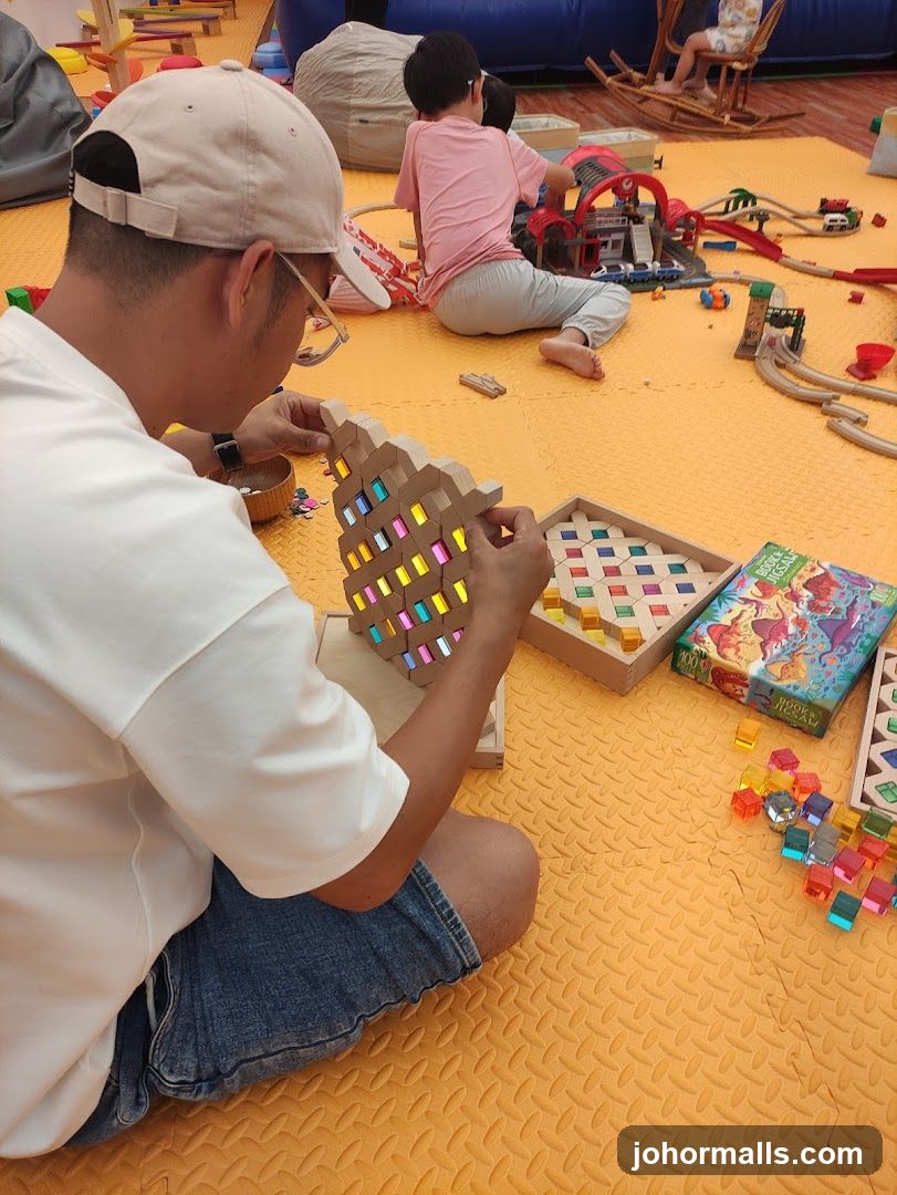 Children playing with blocks and toys