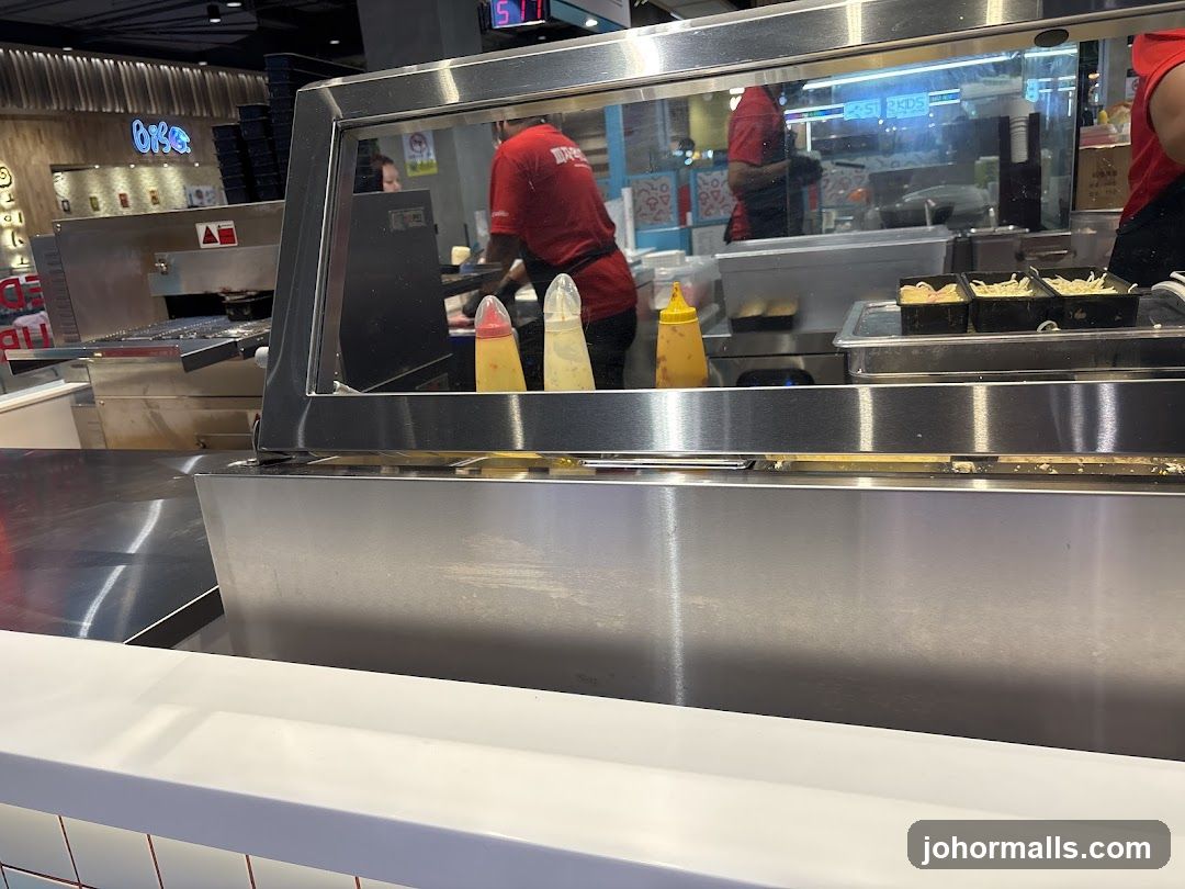 Food preparation area with condiments