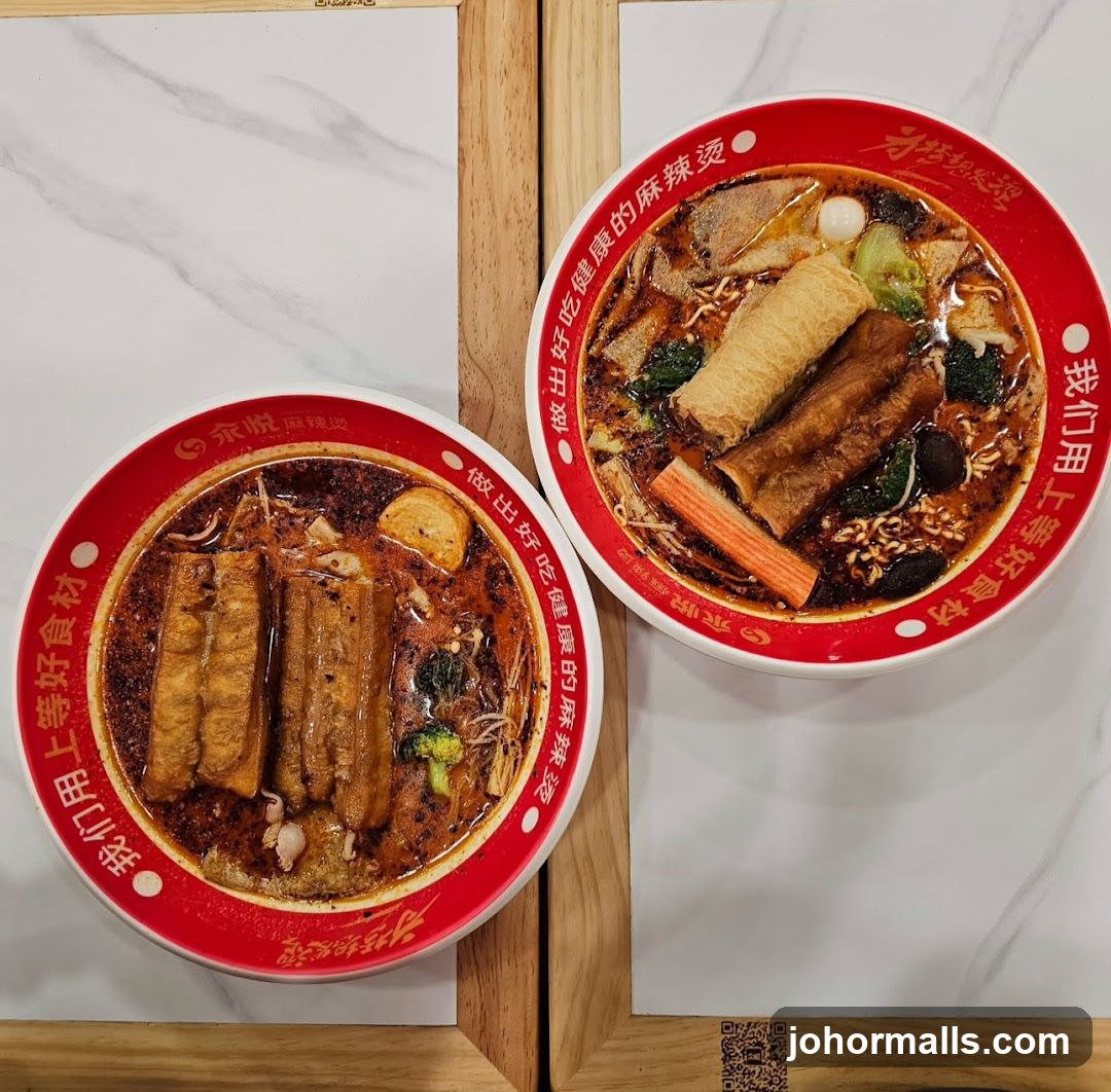 Two bowls of mala tang