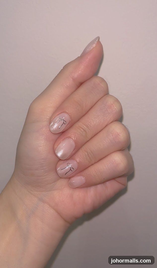 Nails with Bow Design
