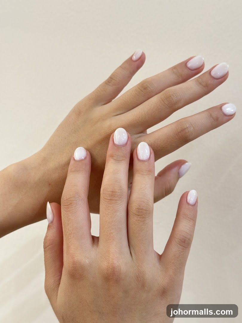 White Oval Nails