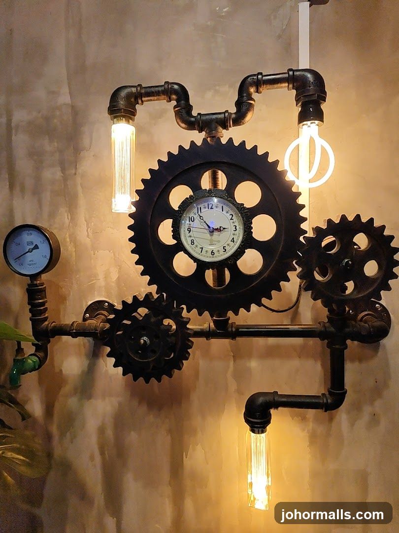 Steampunk-inspired wall decor