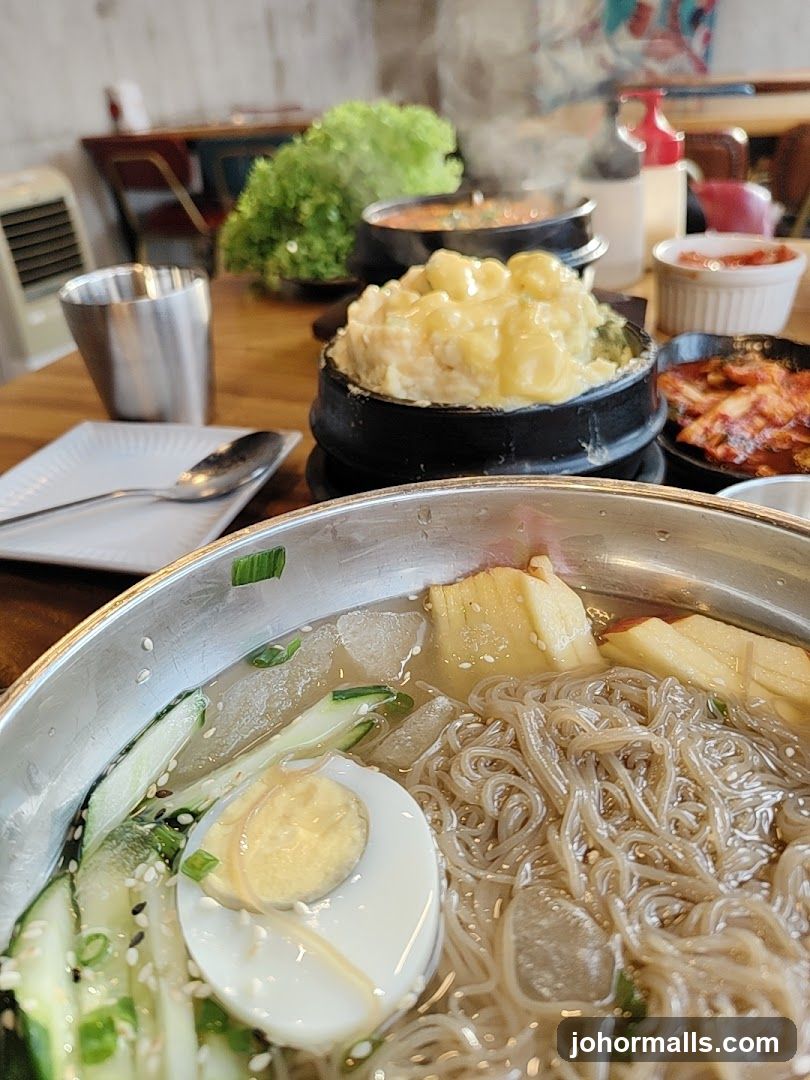 Korean Cold Noodles and Side Dishes