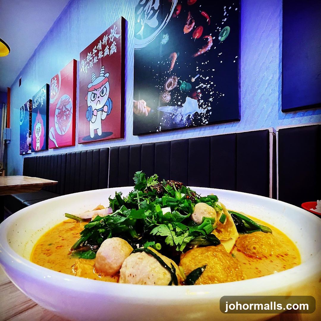 Bowl of Noodles with Meatballs and Greens