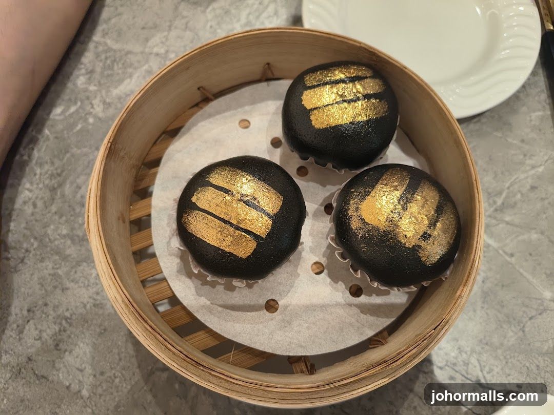 Black Buns with Gold Leaf