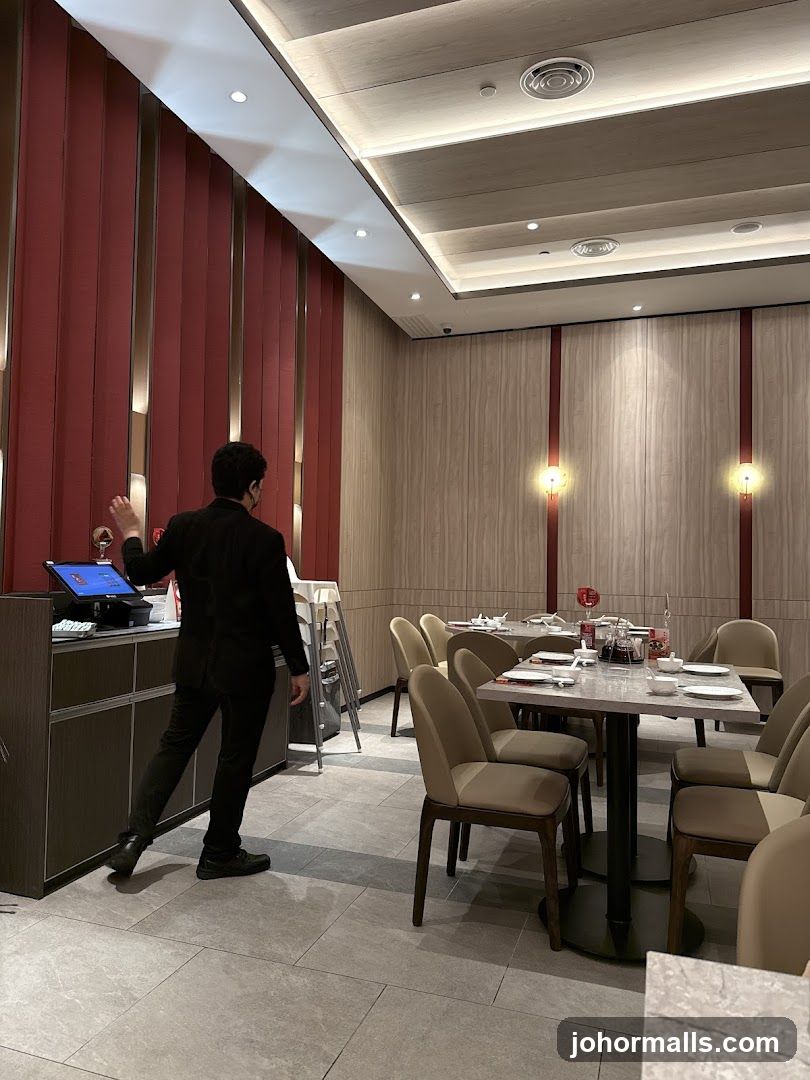 Restaurant Interior with Waiter