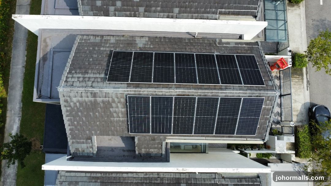 Aerial View of Rooftop Solar Panels