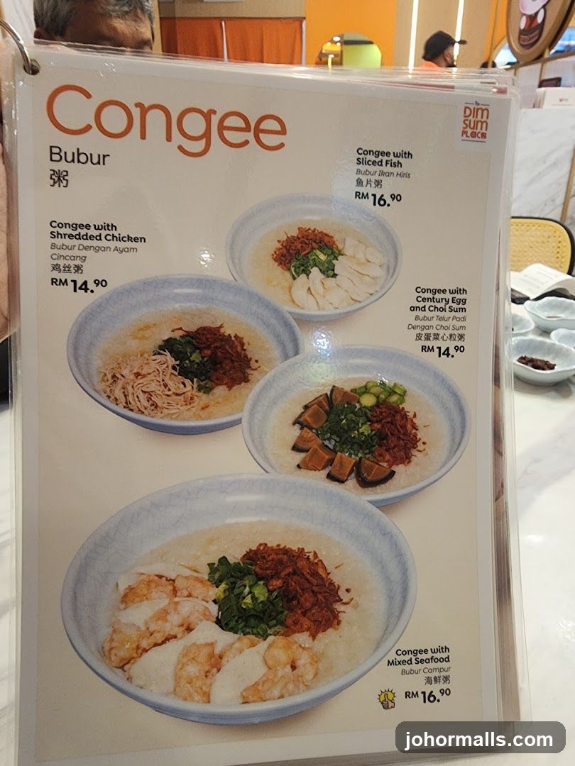 Congee Menu