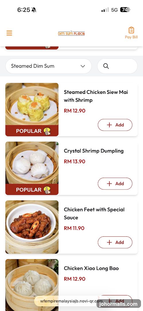 Dim Sum Menu