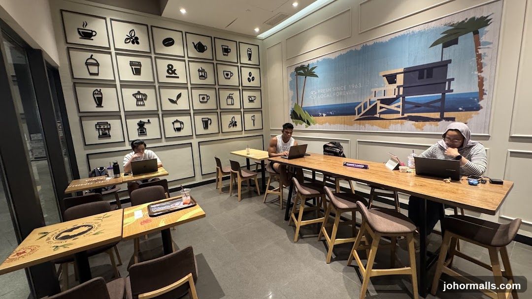Coffee Shop Interior with Patrons