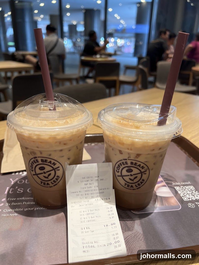 Coffee Drinks and Receipt