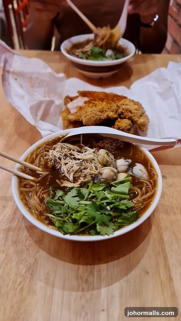Oyster Mee Sua and Fried Chicken Cutlet