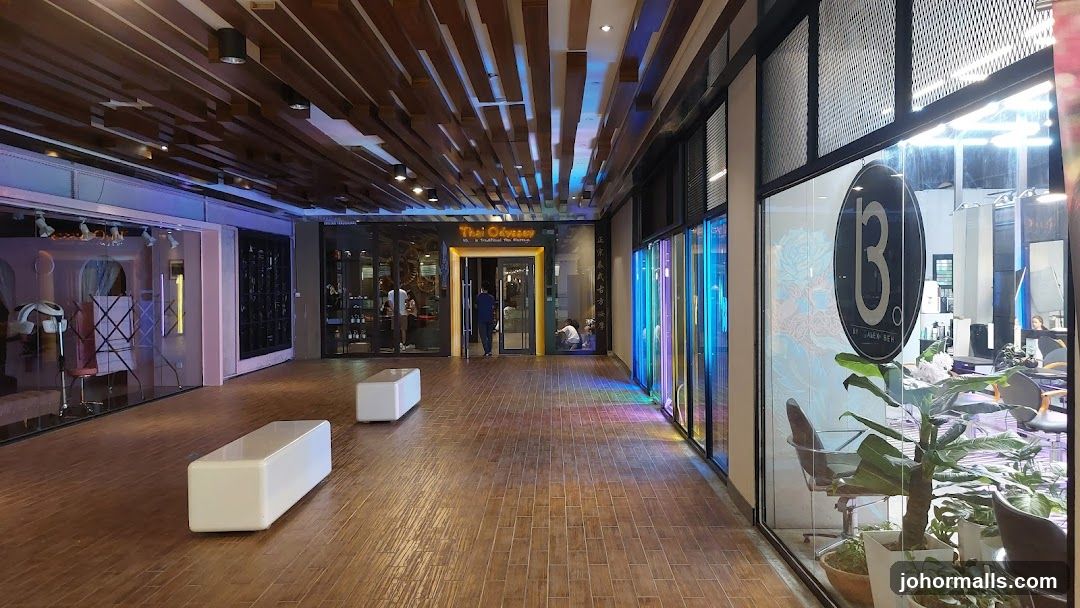 Interior of a modern mall with shops