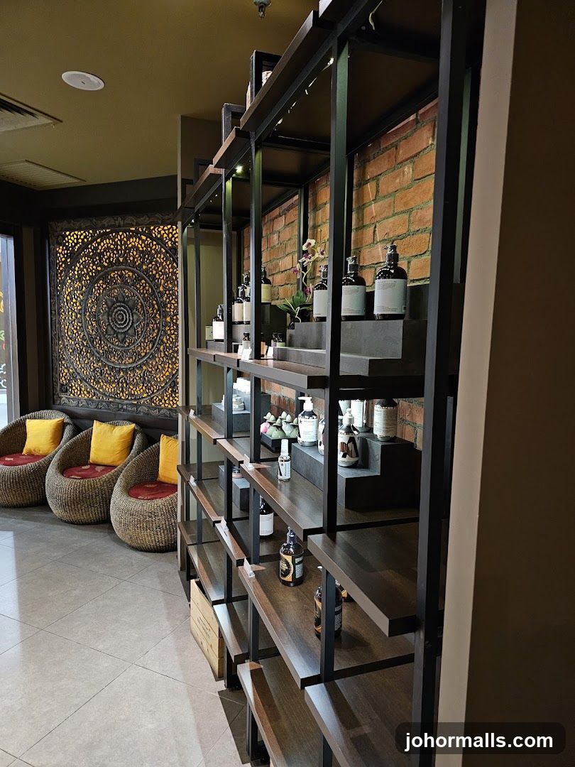 Spa Interior with Display Shelves