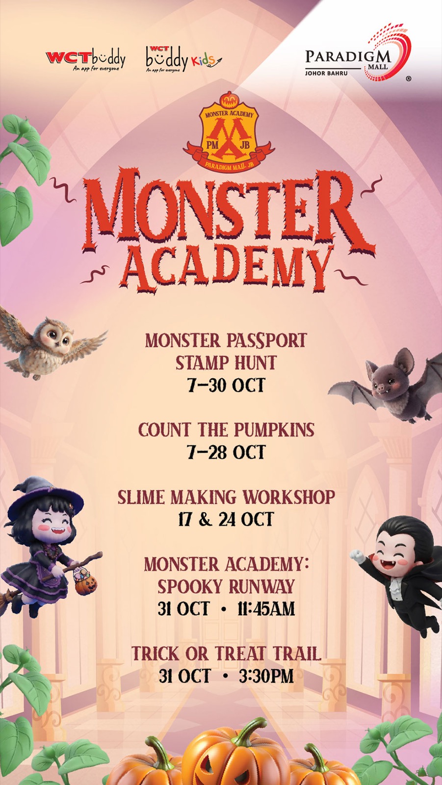 Monster Academy at Paradigm Mall JB, 7 to 31 October 2026