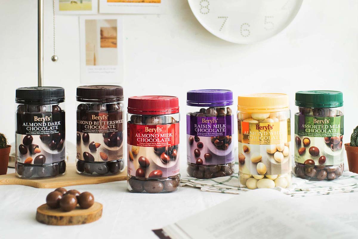Beryl's chocolate store at Paradigm Mall Johor Bahru with Malaysian homegrown chocolate range including tiramisu series and chocolate-coated nuts