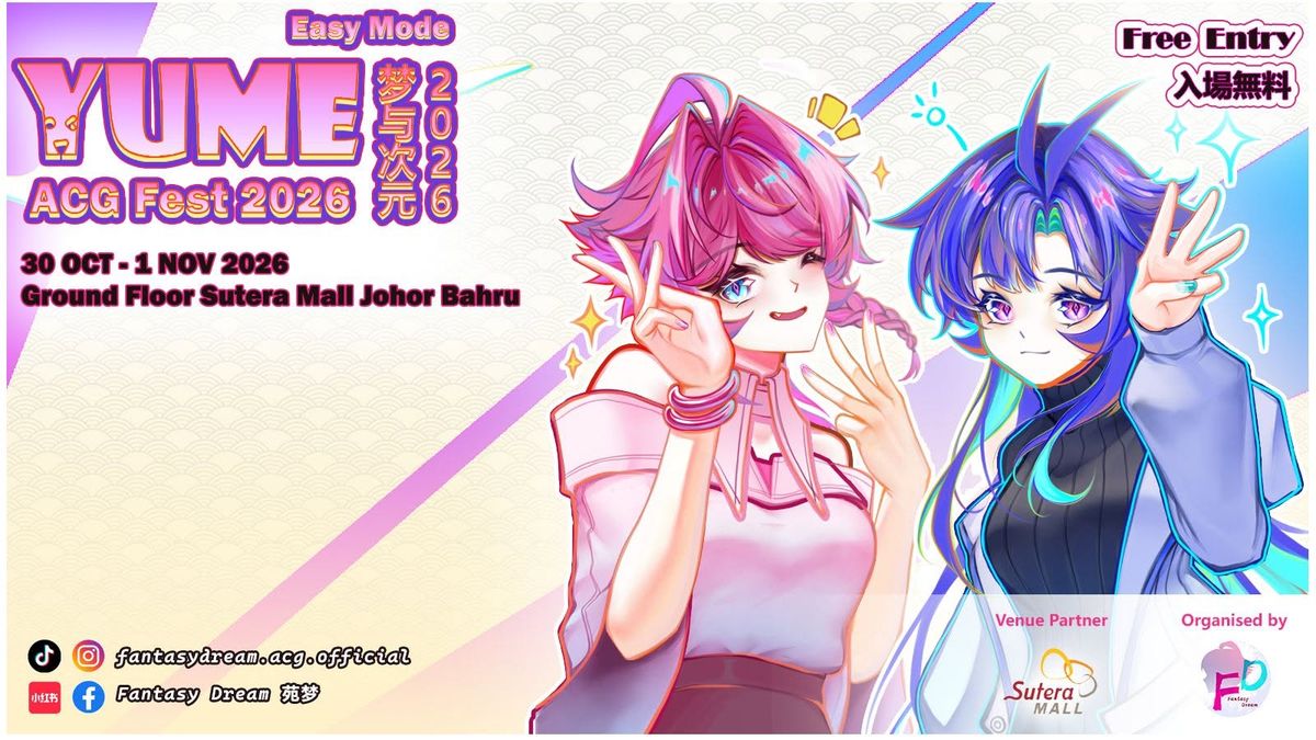 Yume ACG Fest 2026 returns free to Sutera Mall, 30 Oct–1 Nov